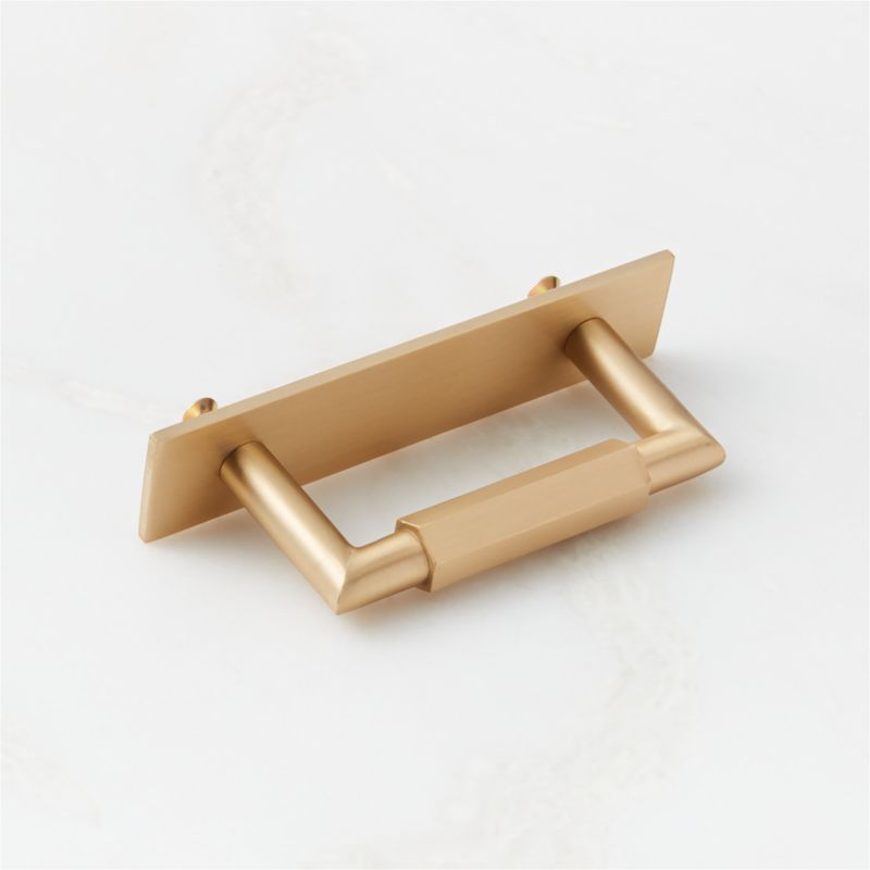 Blaine Brushed Brass Modern Handles with Back Plate