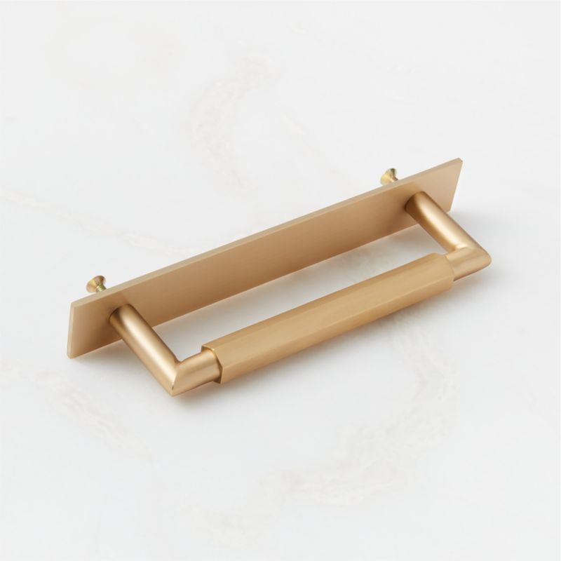 Lavau Brushed Brass Cabinet Handle with Backplate 5" - image 4 of 5