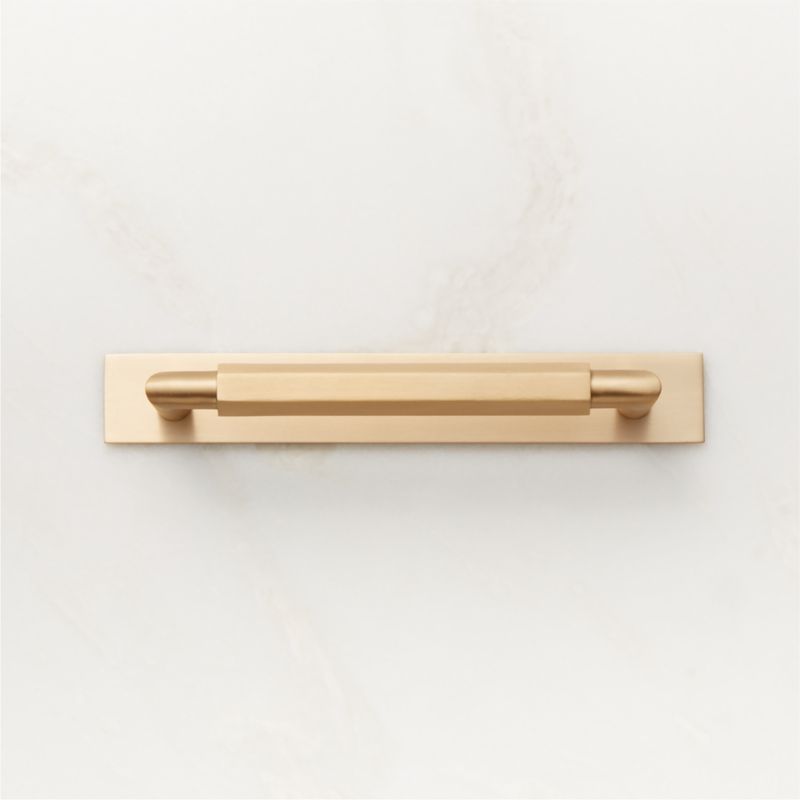 Viewing product image Lavau Brushed Brass Cabinet Handle with Backplate 5" - image 1 of 4