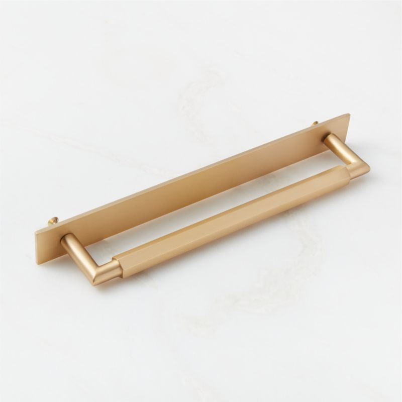 Lavau Brushed Brass Cabinet Handle with Backplate 8" - image 4 of 5