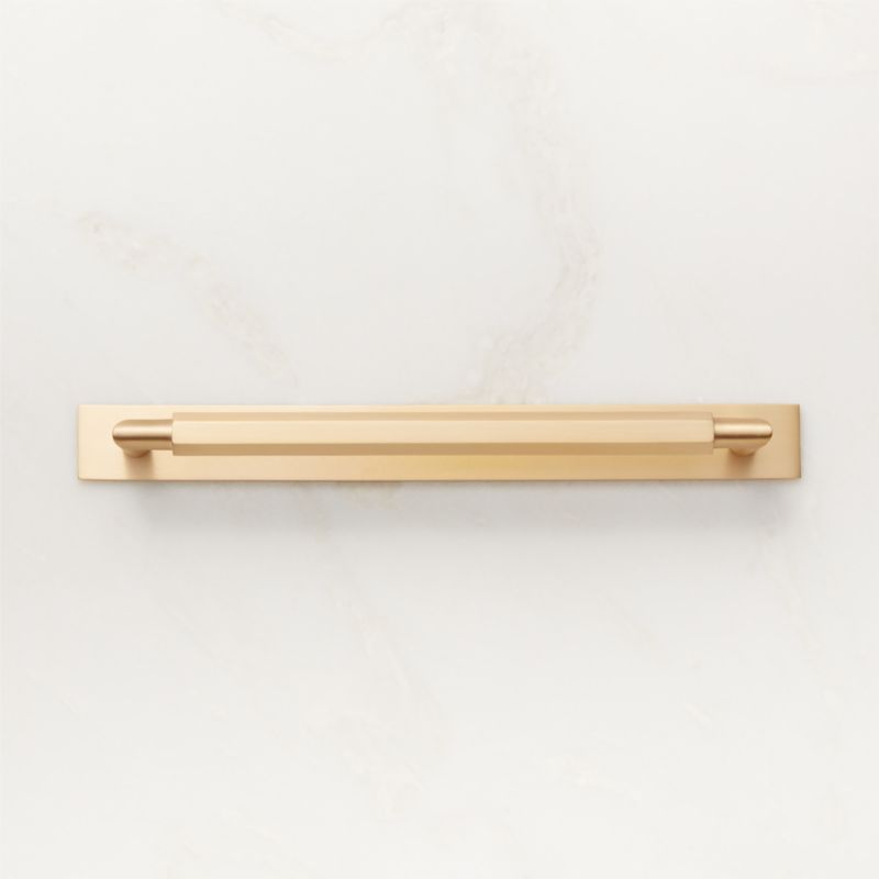 Lavau Brushed Brass Cabinet Handle with Backplate 8" - image 0 of 5