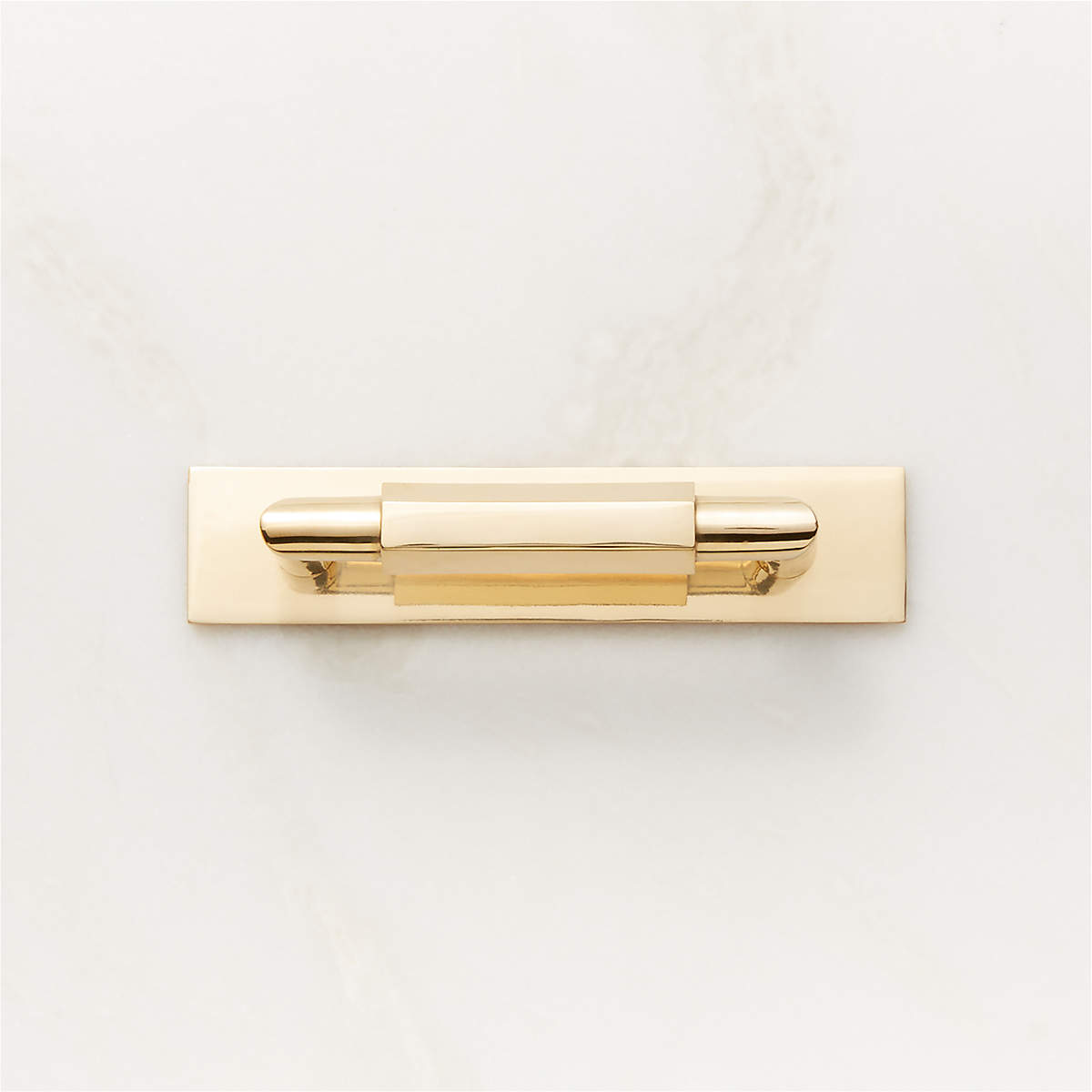 Lavau Unlacquered Brass Handle with Backplate 3" CB2