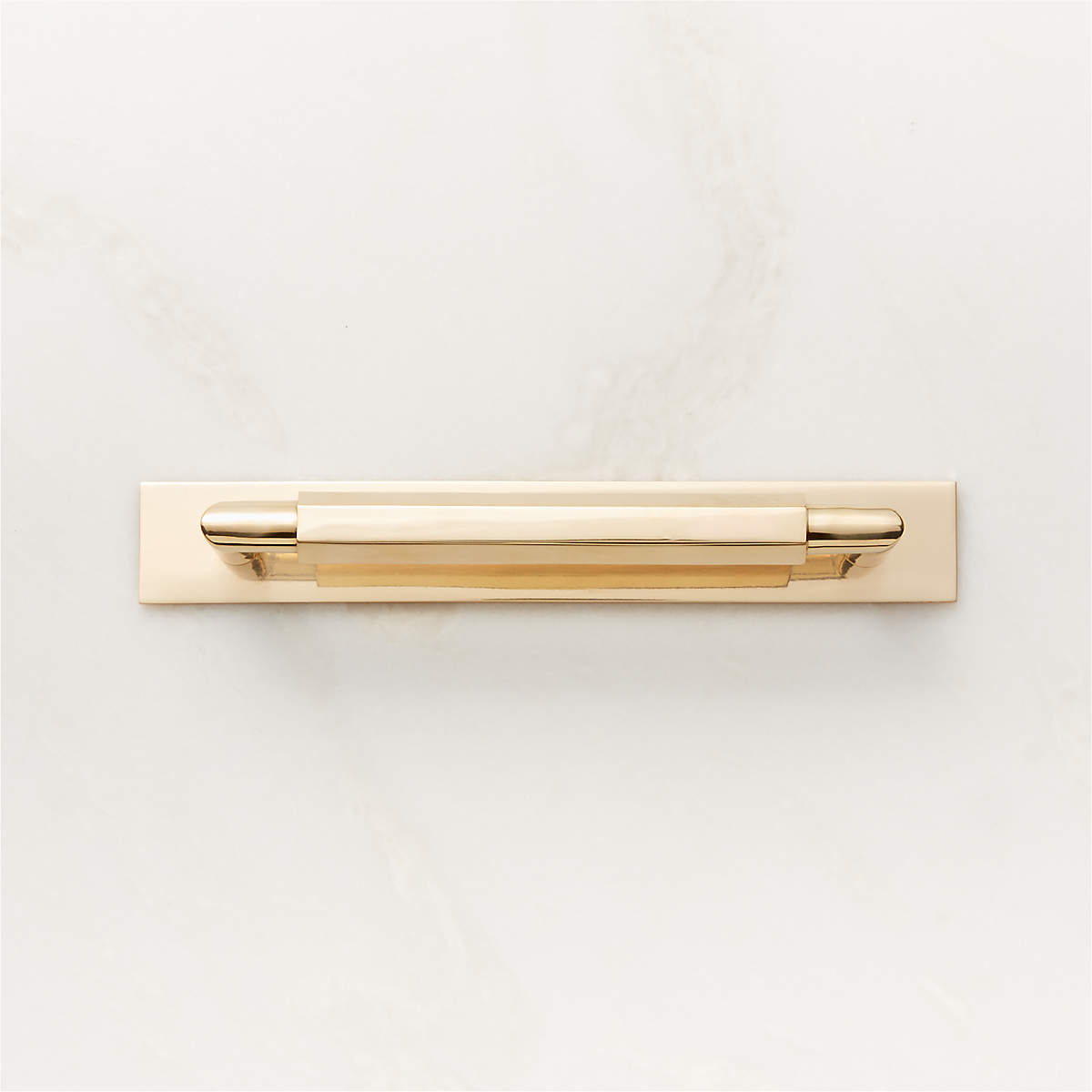 Lavau Unlacquered Brass Handle with Backplate 5" CB2