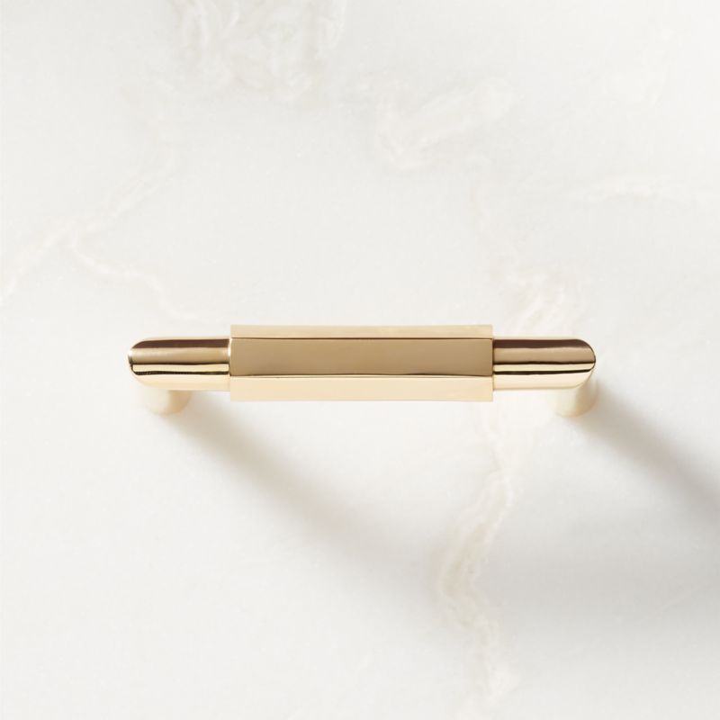 Lavau Modern Unlacquered Brass Modern Handle 3" + Reviews CB2
