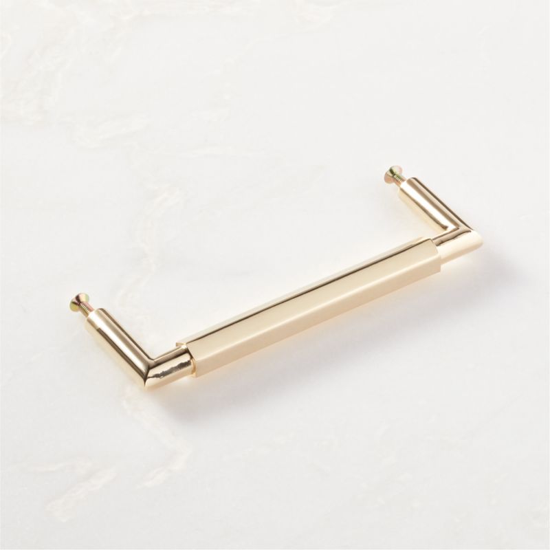 Lavau Unlacquered Brass Cabinet Handle with Backplate 3