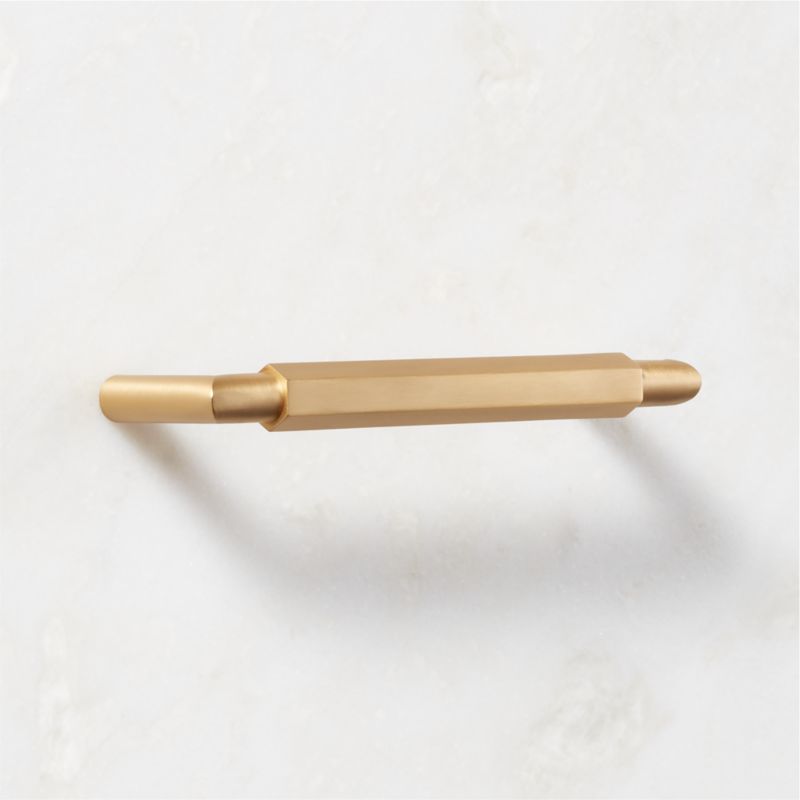 Lavau Unlacquered Brass Cabinet Handle with Backplate 3