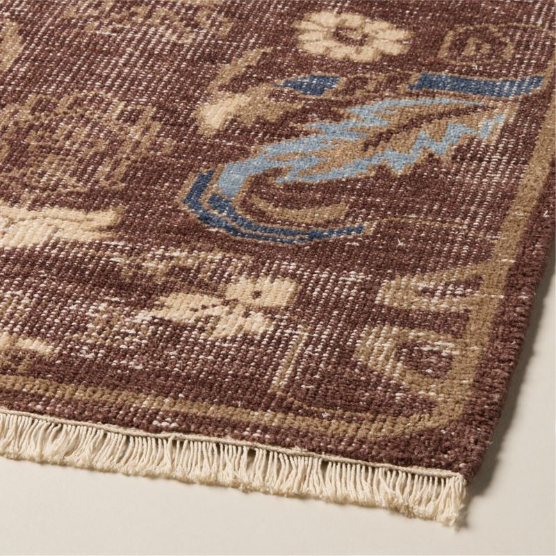 Lavidia Hand-Knotted Sienna Brown New Zealand Wool Runner Rug 2.5'x8' - image 1 of 4