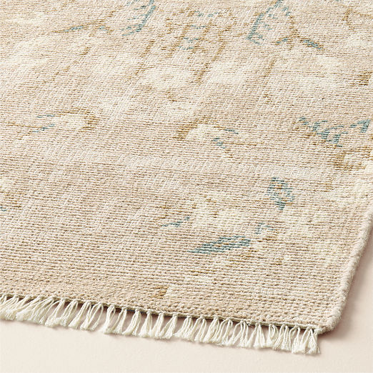 Lavish Hand-Knotted Light Taupe Floral Wool Runner Rug 2.5'x8'