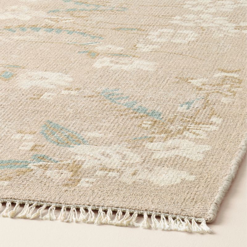 Lavish Hand-Knotted Light Taupe Floral Wool Area Rug 5'x8' - image 2 of 5