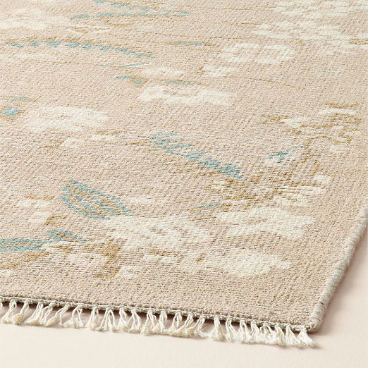 Lavish Hand-Knotted Light Taupe Floral Wool Area Rug