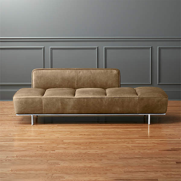 Lawndale Saddle Leather Daybed With, Leather Daybed Sofa