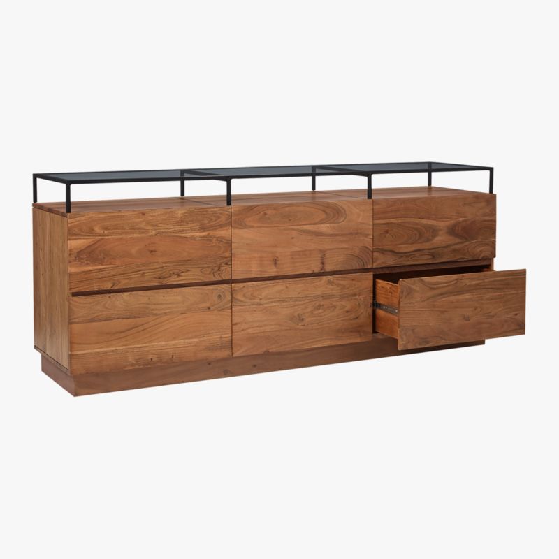 Lawson 6-Drawer Wood Dresser with Glass Top - image 6 of 13