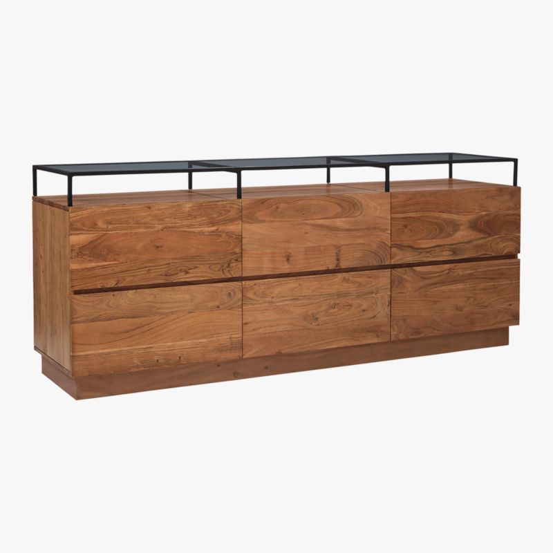 Lawson 6-Drawer Wood Dresser with Glass Top - image 5 of 13