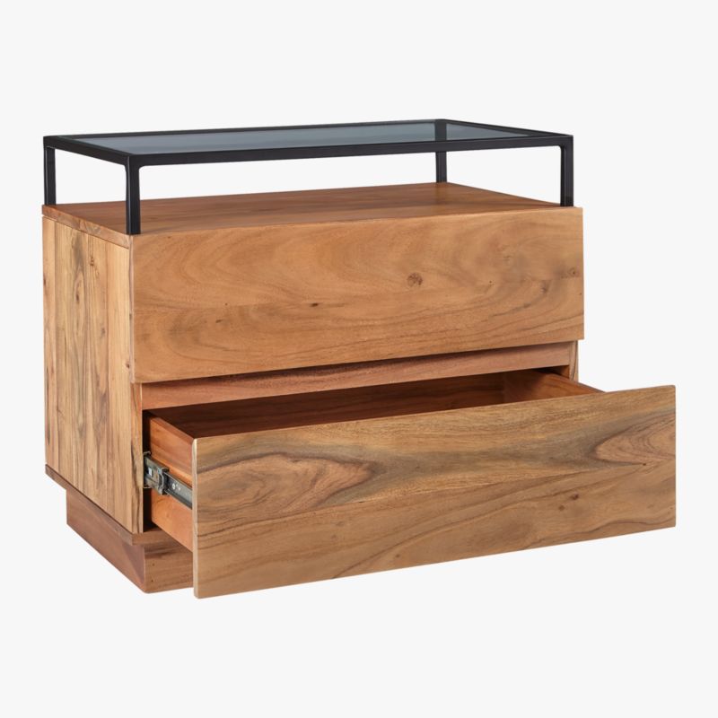 Lawson 2-Drawer Wood Nightstand with Glass Top - image 5 of 9