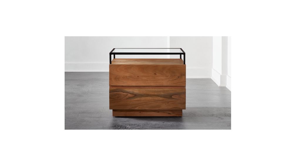 Lawson Glass Top Nightstand + Reviews CB2