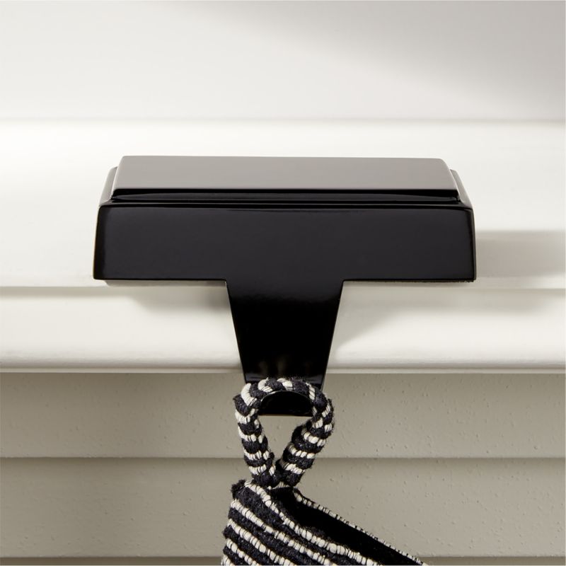 Layer Rectangular Black Stainless Steel Christmas Stocking Holder - image 1 of 2