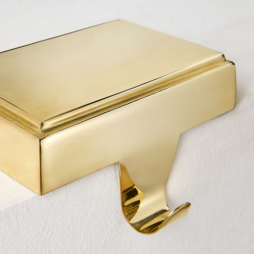 Layer Rectangular Brass Christmas Stocking Holder
