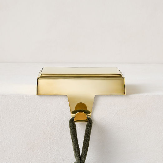 Layer Rectangular Brass Christmas Stocking Holder