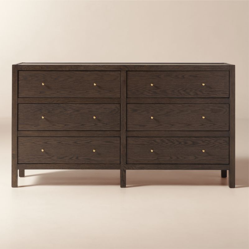 Viewing product image Layton 70" Dark Oak 6-Drawer Dresser - image 1 of 9