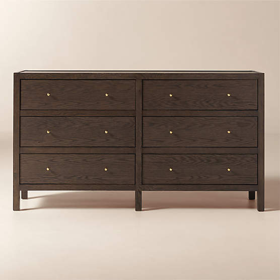 Layton 70" Dark Oak 6-Drawer Dresser