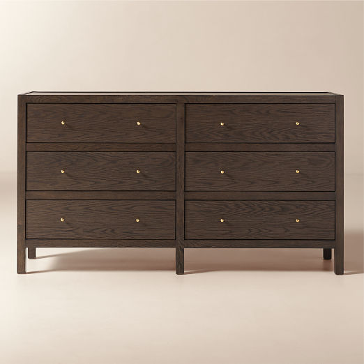 Layton 70" Dark Oak 6-Drawer Dresser