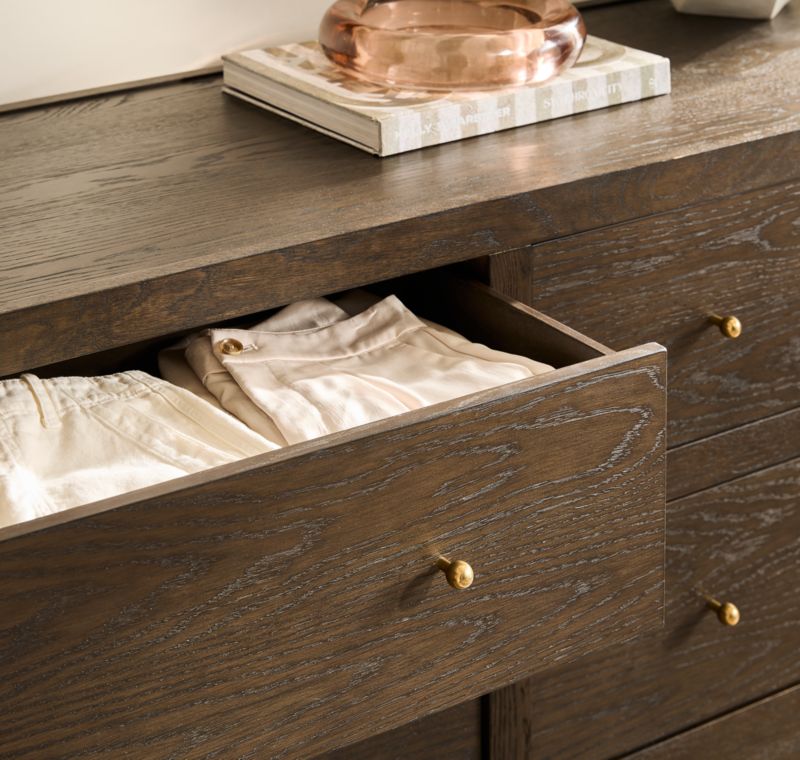 Layton 70" Dark Oak 6-Drawer Dresser - image 7 of 9