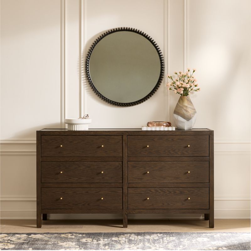 Layton 70" Dark Oak 6-Drawer Dresser - image 2 of 9