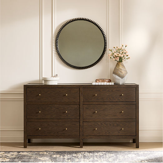 Layton 70" Dark Oak 6-Drawer Dresser
