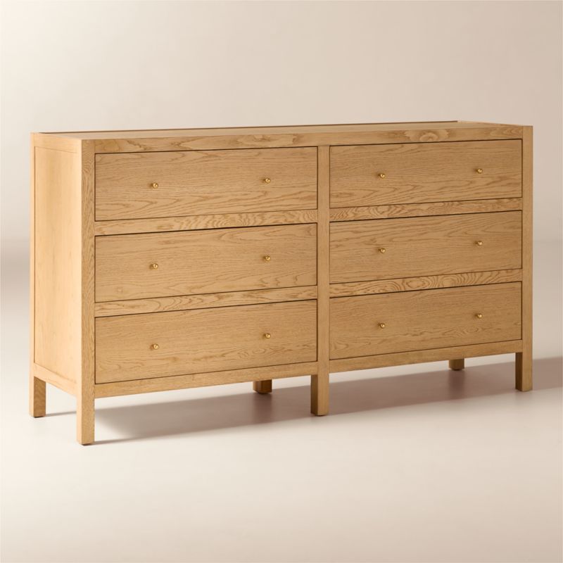 Layton 70" White Oak 6-Drawer Dresser - image 3 of 9