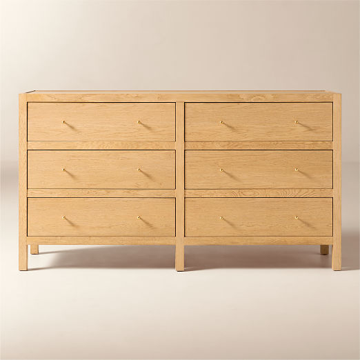 Layton 70" White Oak 6-Drawer Dresser