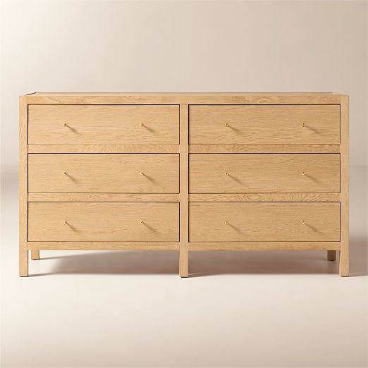 Layton 70" White Oak 6-Drawer Dresser