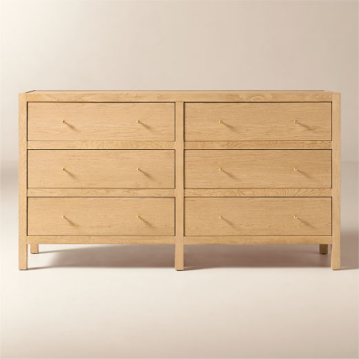 Layton 70" White Oak 6-Drawer Dresser