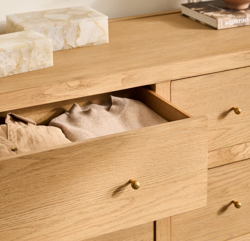 Layton 70" White Oak 6-Drawer Dresser - image 7 of 9