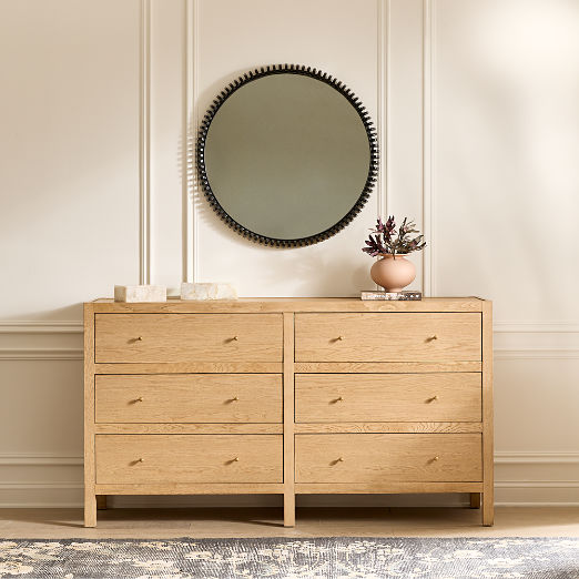Layton 70" White Oak 6-Drawer Dresser
