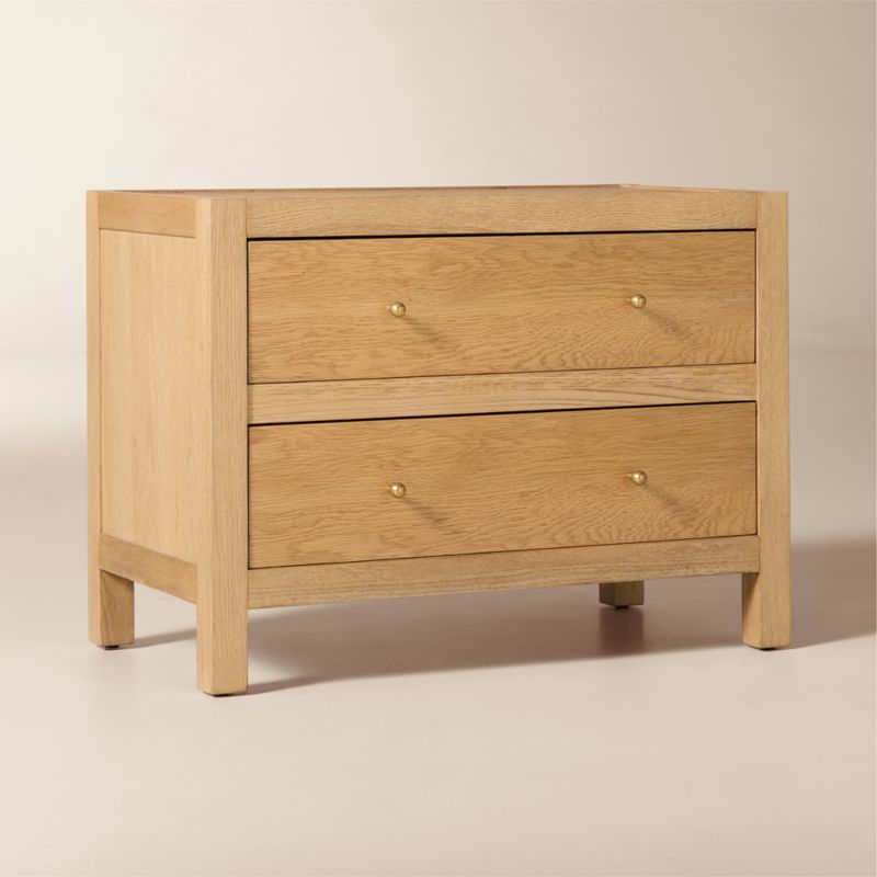Layton 30" White Oak 2-Drawer Nightstand - image 2 of 8