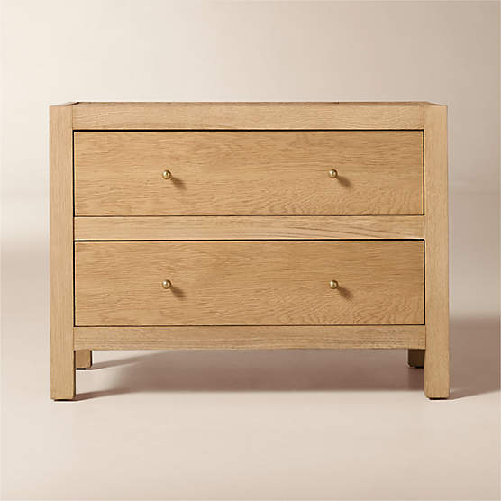 Layton 30" White Oak 2-Drawer Nightstand
