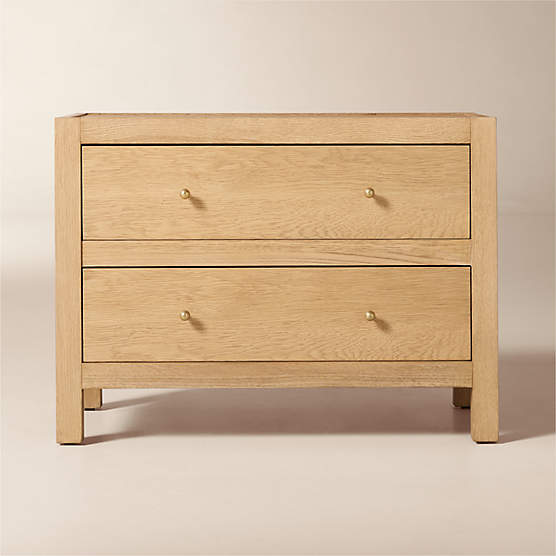 Layton 30" White Oak 2-Drawer Nightstand