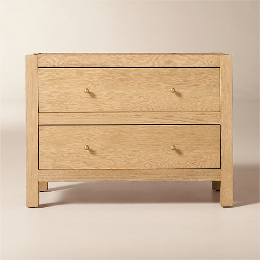 Layton 30" White Oak 2-Drawer Nightstand