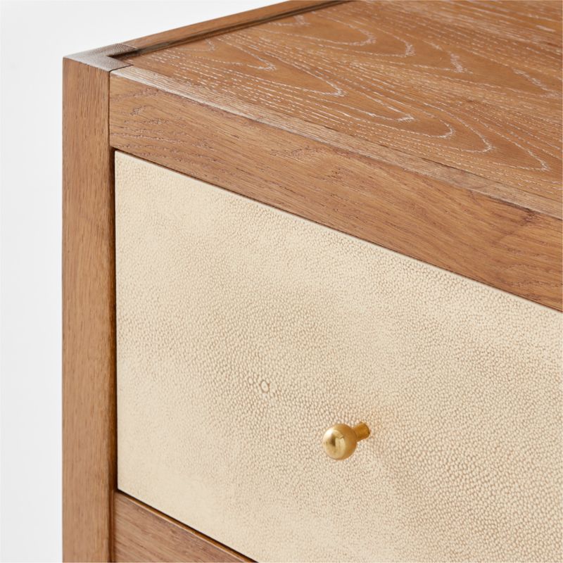 Layton 2-Drawer Shagreen and White Oak Wood Nightstand - image 8 of 9