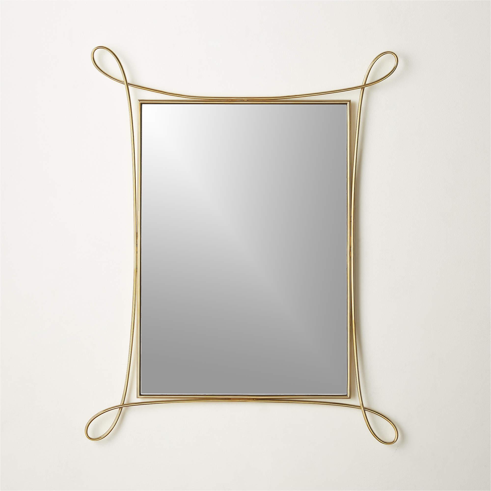 Laza Modern Polished Brass Mirror 30"x36" + Reviews CB2