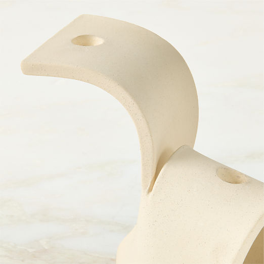 Laze Cream Ceramic Candelabra