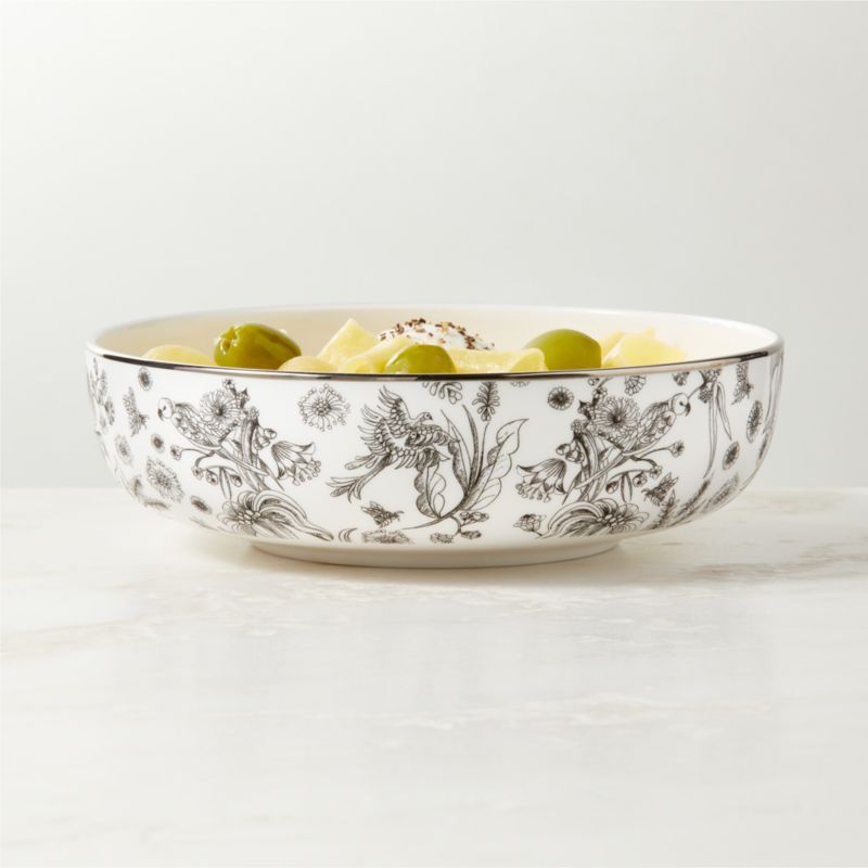 Le Paradis White and Silver Pasta Bowl - image 1 of 3