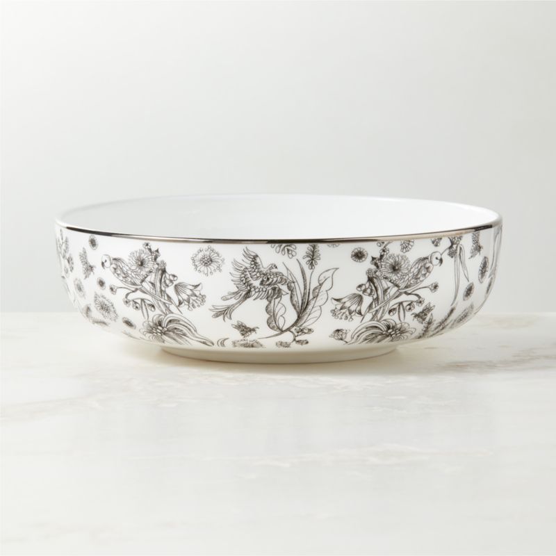 Le Paradis White and Silver Pasta Bowl - image 0 of 3