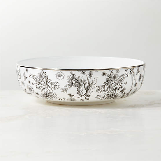 Le Paradis White and Silver Pasta Bowl