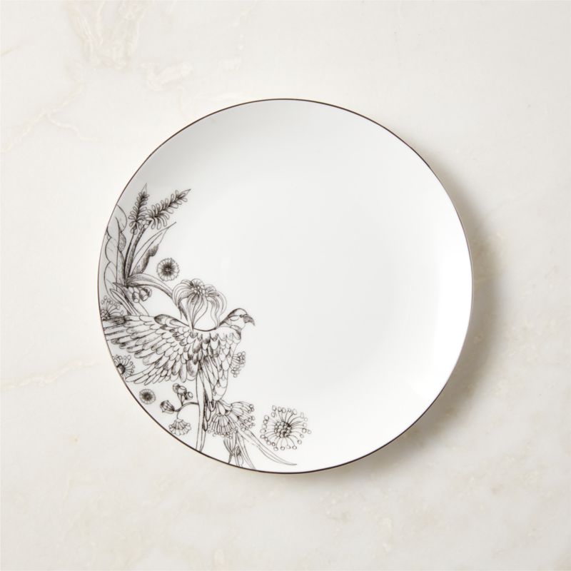 Le Paradis White and Silver Salad Plate - image 0 of 3