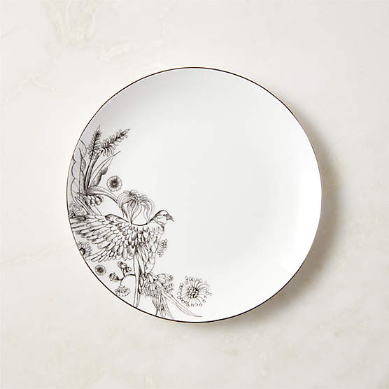 Le Paradis White and Silver Salad Plate