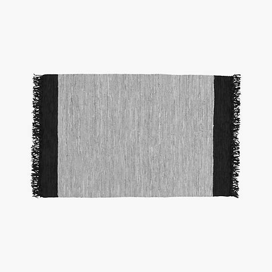 Leno Black and White Jute Area Rug 6'x9' + Reviews CB2 Canada