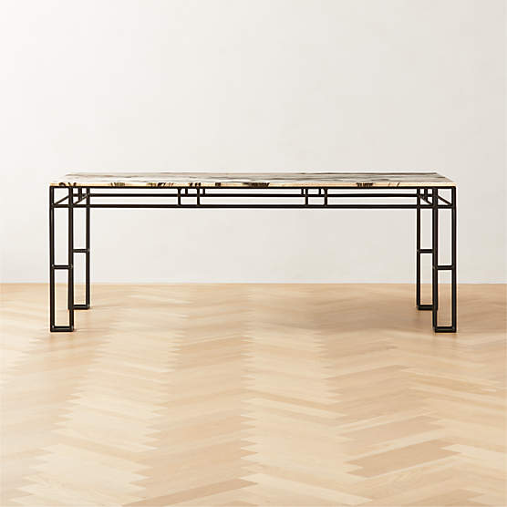 Roumare Green Marble Dining Table + Reviews CB2 Canada