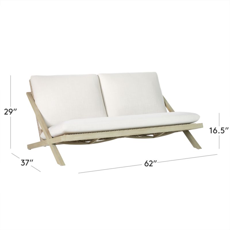 View Lecco 62" Teak Outdoor Loveseat - image 2 of 10