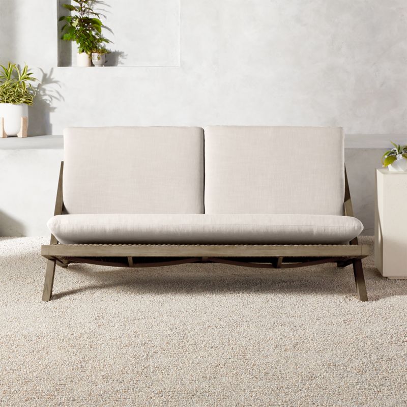 Billy Goat dilemma Faculteit Lecco Teak Modern Outdoor Loveseat | CB2